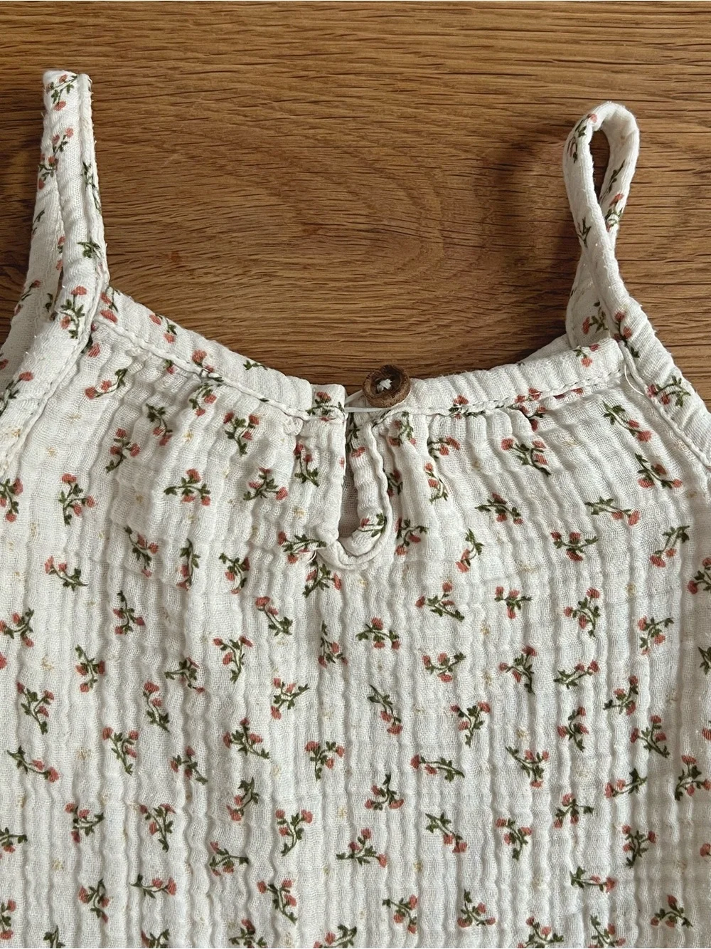 Colored Organics Baby Floral Cotton Tank & Bloomers Set in Cream 6-12 months 12M